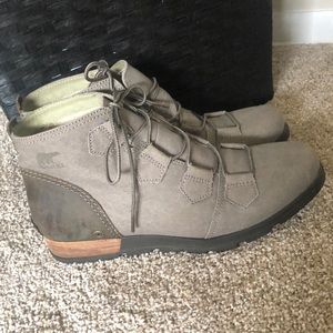 Sorel Lace up booties.